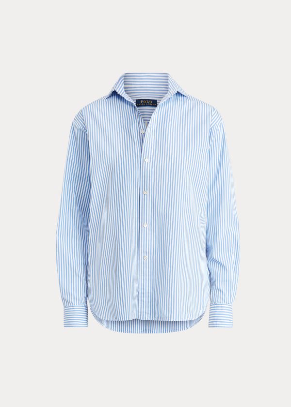 Women's Polo Ralph Lauren Striped Cotton Shirts | 781350ZLW